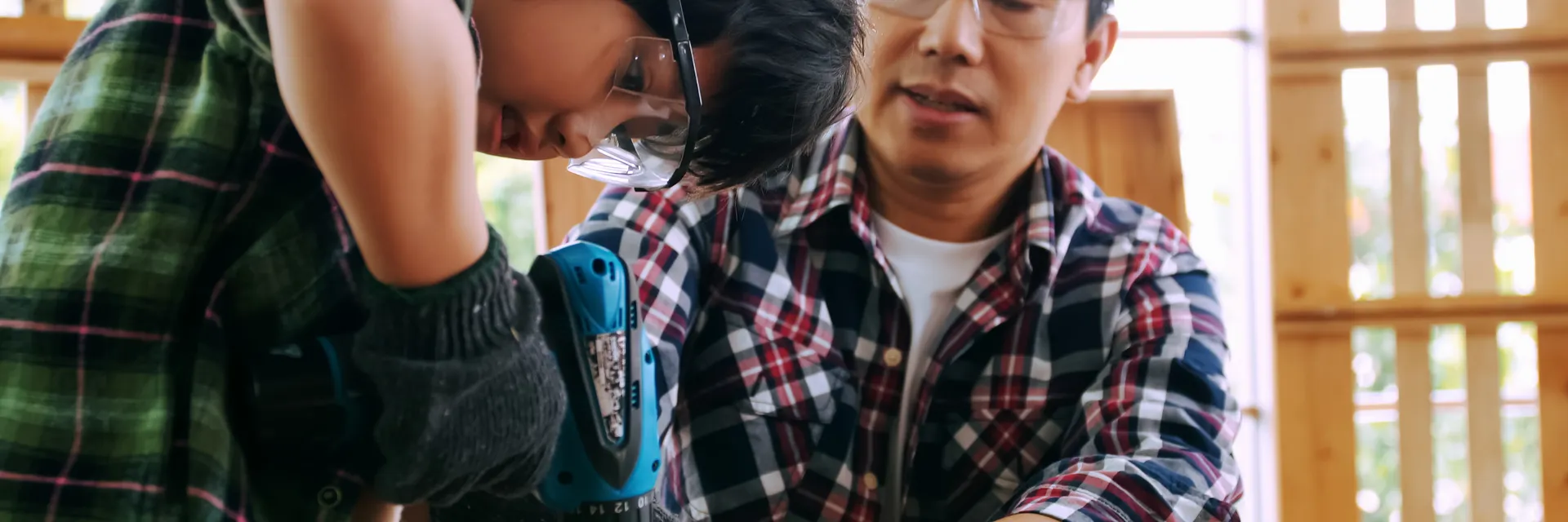 East Asian students in a vocational training workshop