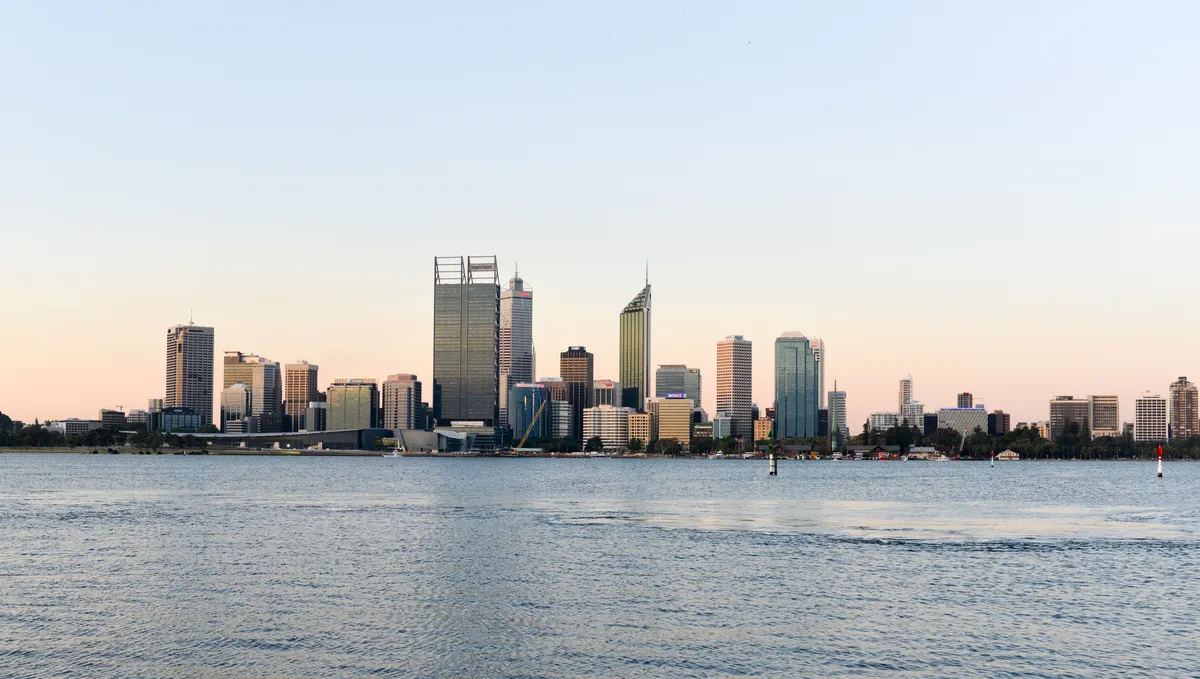 Perth city skyline across the Swan River